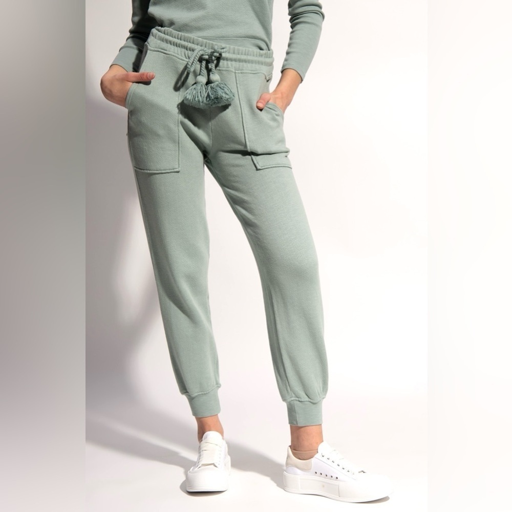 Ulla Johnson Charley Jogger Sage Green Cotton Terry Pants S